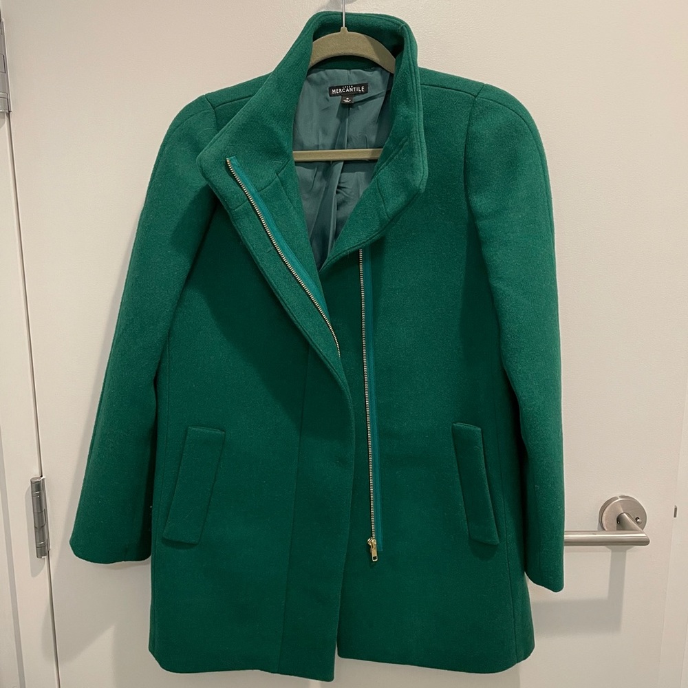 EUC J.Crew Kelly Green Pea Coat